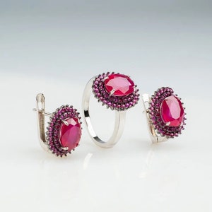 925 sterling silver set with noble ruby image 3