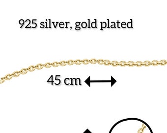 Rolo Anker Kette 925 Sterling Silver vergoldet 45 cm