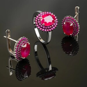 925 sterling silver set with noble ruby image 5