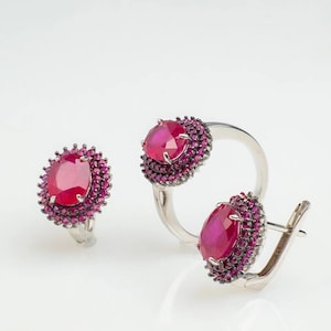 925 sterling silver set with noble ruby image 1