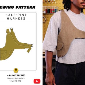 Patron de couture pour hommes Harnais d'un demi-litre (XXS-XXL) | Patron de harnais gilet unisexe adapté aux débutants | Tutoriel vidéo inclus