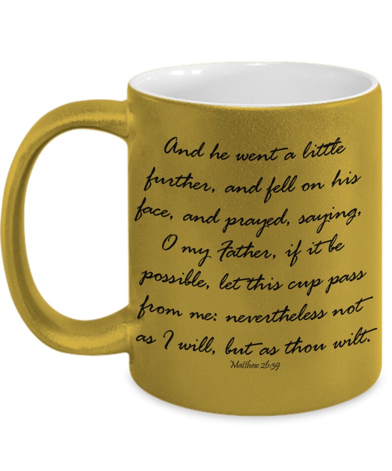 Christian Bible Verse Mug Prayer Matthew 2639 Etsy