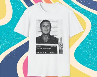 Steve McQueen Mugshot T-Shirt Unisex Softstyle T-Shirt