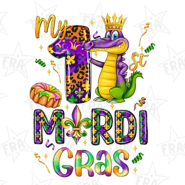 Crocodile My first  Mardi Gras png sublimation design download,Happy Mardi Gras png,Mardi Gras crocodile png,sublimate designs download