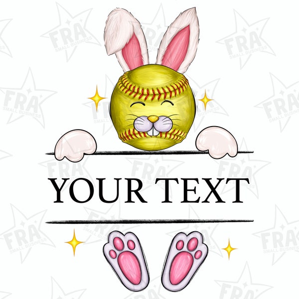 Easter Bunny Png Sublimation design, Softball Monogram Png, Easter Bunny Png File, Bunny Png, Easter Day Png, Softball Png, Kids Easter Png