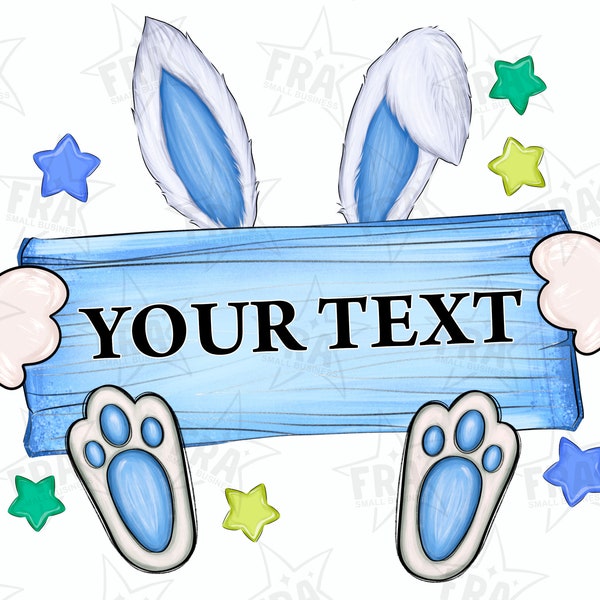 Easter Bunny Name Frame PNG, Sublimation Design Download, Easter Bunny PNG, Customize, Easter Rabbit PNG, Easter, Sublimate Designs Download