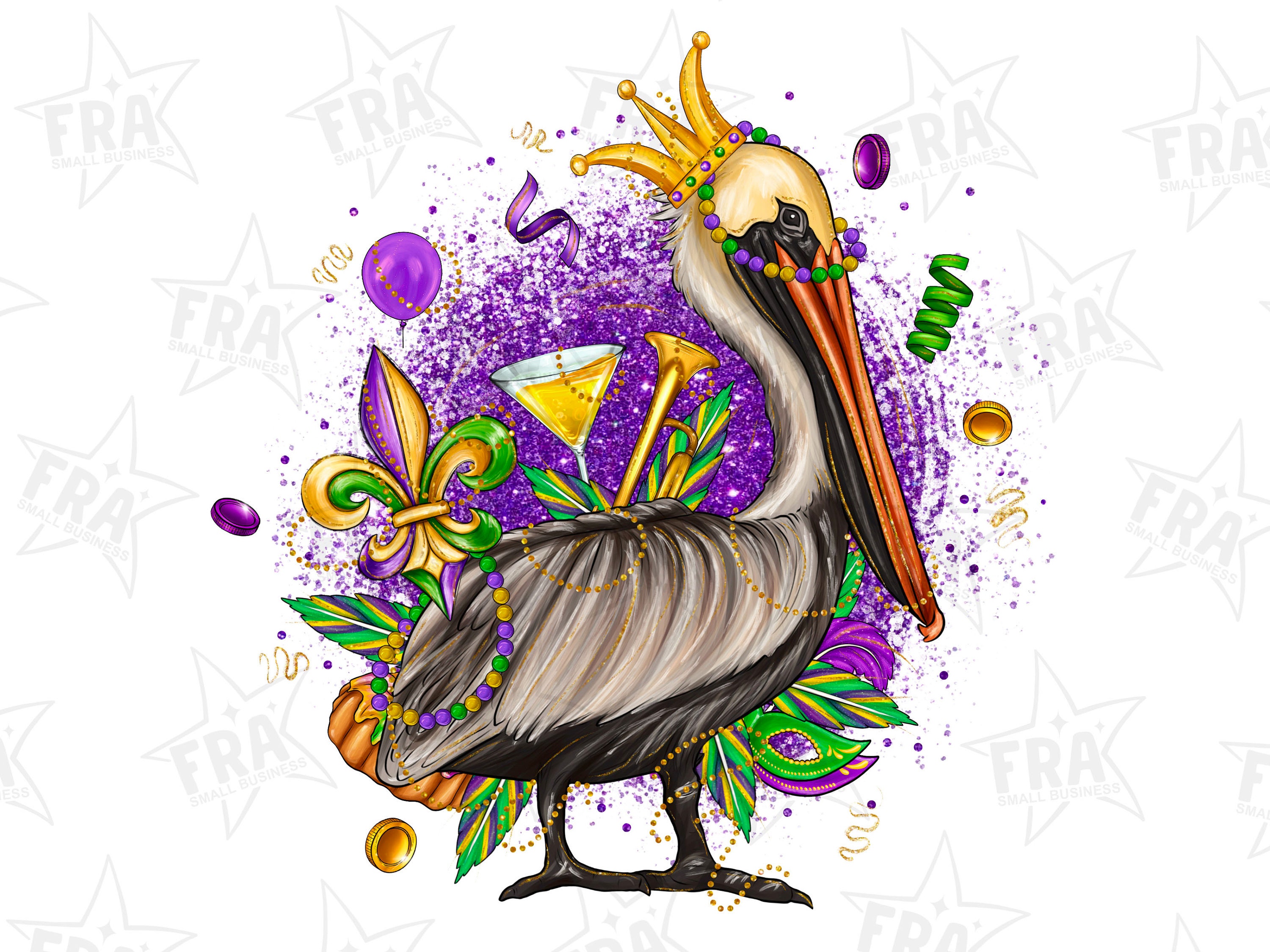 mardi gras pelican painting