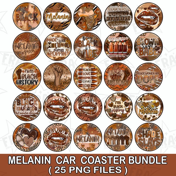 African American Women Car Coaster PNG Melanin Black Woman Car Coaster Sublimation Designs Car Coaster Bundle Car Coaster Designs