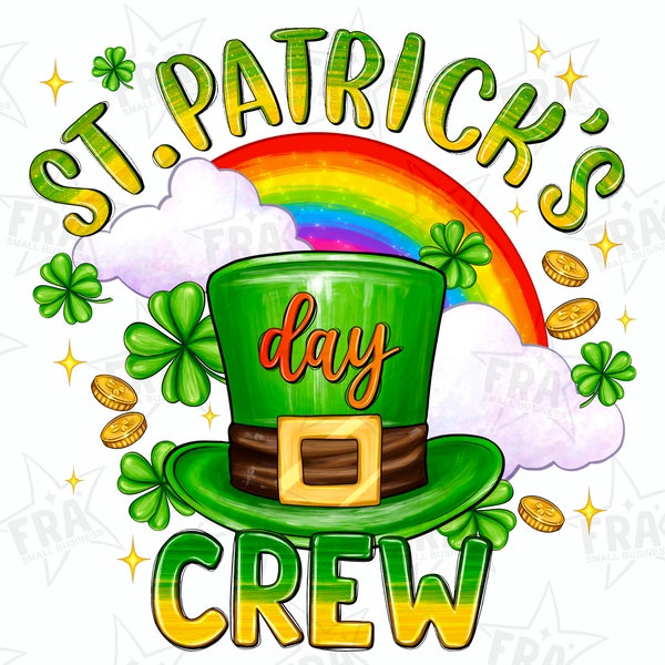 St. Patrick's Day crew png sublimation design download, St. Patricks Day png, Irish Day png, shamrocks png, sublimate designs download