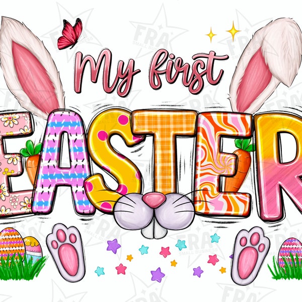 My First Easter Png, Sublimation Design Download, Happy Easter Day png, western Easter Png, Sublimate Designs Download