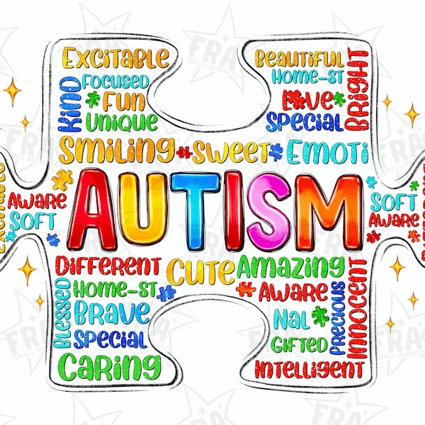 Autism Awareness With Big Puzzle Png, Sublimation Design Download, Autism Awareness Png, Autism Png, Sublimate Designs Download