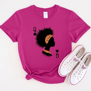 Black queen silhouette shirt afro spade card tee unisex professional pride wear for cultural leaders educators and mentors