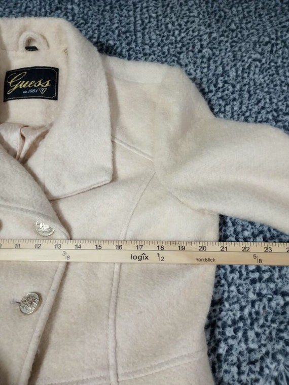 Vintage Guess Womens Pea Coat Double Breasted Cre… - image 5