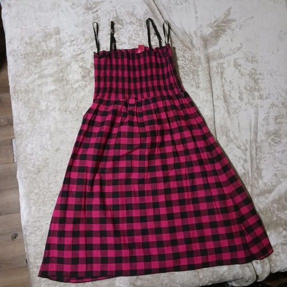 Vintage Y2k Aviva Stanoff Pink & Black Checkered … - image 2