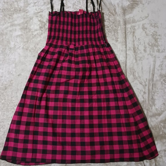 Vintage Y2k Aviva Stanoff Pink & Black Checkered … - image 1