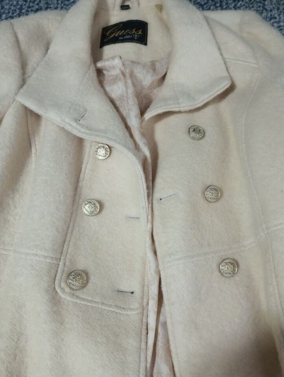 Vintage Guess Womens Pea Coat Double Breasted Cre… - image 9