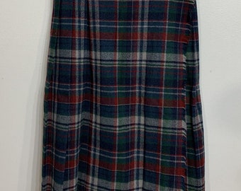 Vintage Skirt Scottish Tartan Plaid Kilt S/M