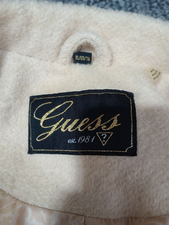 Vintage Guess Womens Pea Coat Double Breasted Cre… - image 4