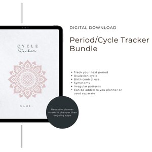 Floral Pink Period Tracker Printable | Digital Period Journal | Printable 2024 - 2025 | Period Calender | Self Care Planner | Digital Diary