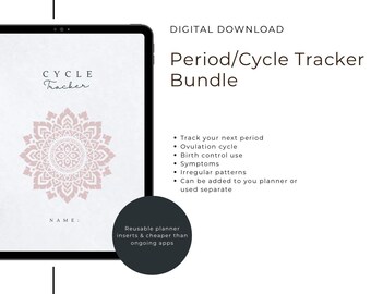 Floral Pink Period Tracker Printable | Digital Period Journal | Printable 2024 - 2025 | Period Calender | Self Care Planner | Digital Diary
