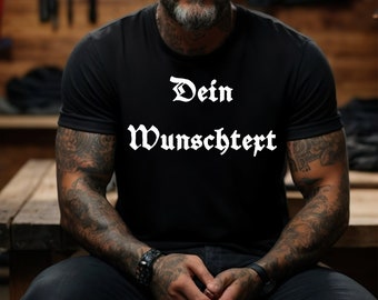 Personalisierte T-shirt Unisex T-Shirt Schwarz mit Wunschtext Frau Mann