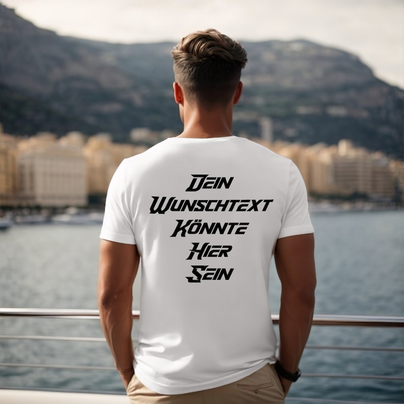 Personalized T-shirt Unisex T-Shirt White with desired text Woman Man Shirt image 2