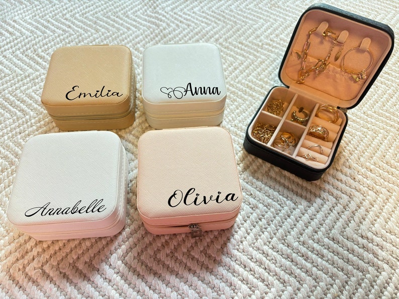 Schmuckkästchen, Schmuckbox, Schmuckschatulle, Brautjungfer Geschenk, Hochzeit personalisiert Bild 1