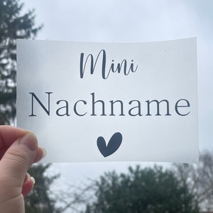 Imagen termoadhesiva mini apellido corazón cuerpo bebé para planchar con letras