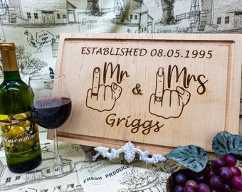 Handmade Cutting Board Personalized Gift. Funny Anniversary Gifts, Unique Anniversary Present Design #109 Housewarming Gift, Gift For Couple
