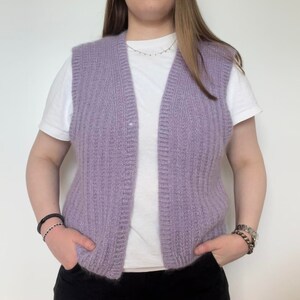 Viola Vest DANSK Strikkeopskrift - Feminin Strukturstrikket Vest I Dobbelt Perlerib, PDF Opskrift