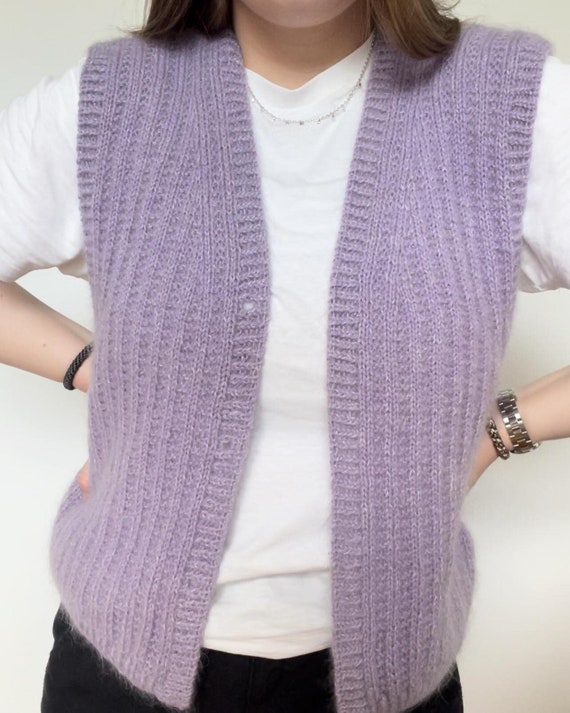 トップス Hard Twisted Yarn Rib Stitch V Neck Vest Hard Twisted Yarn Rib Stitch V Neck Vest