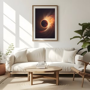 Solar Eclipse Wall Art Prints for Home Decor,Sun Eclipse Print,Poster,Natural Phenomenon Art Prints,Digital Download