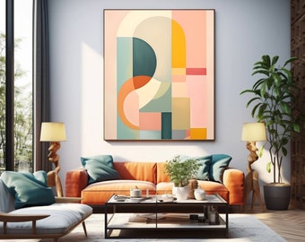 Abstract Art Pink and Orange,Printable Wall Art,Colorful Abstract Art Modern Painting,Poster,Minimalist Home Decor,Digital Download Prints