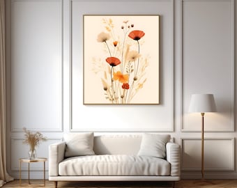 Abstract Art Flower Printable Wall Art,Colorful Abstract Art Modern Painting,Poster,Minimalist Home Decor,Digital Download Prints