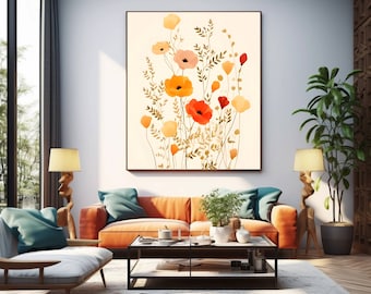 Abstract Art Flower Printable Wall Art,Colorful Abstract Art Modern,Nature Floral Print,Poster,Minimalist Home Decor,Digital Download Prints