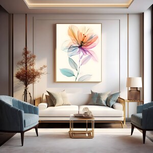 Colorful Flower Print,Printable Wall Art,Abstract Floral Art,Modern Art Painting,Flower Market Poster,Home Decor,Digital Download Prints