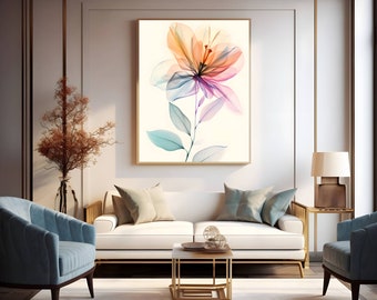 Colorful Flower Print,Printable Wall Art,Abstract Floral Art,Modern Art Painting,Flower Market Poster,Home Decor,Digital Download Prints