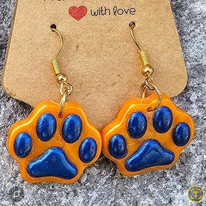 Resin Paw Print Earrings