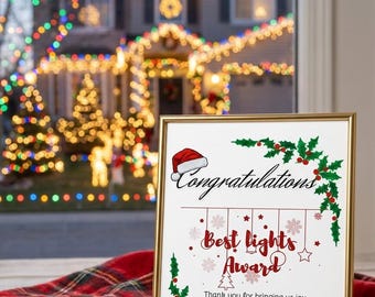 Afdrukbare prijs voor beste kerstverlichting