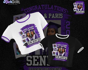 2025 Senior Grad T-Shirt Template: Bootleg Design (Canva PNG)