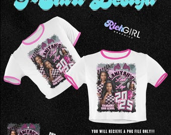 2025 Grad T-shirt Template: Pink Last Lap Design (Canva Template)