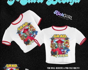 Plantilla de camiseta de graduación de Sonic 2025: Diseño pirata de Canva (descarga digital)