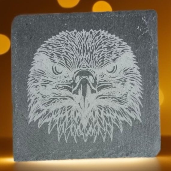 Untersetzer, Schieferuntersetzer - Motiv Kopf Adler