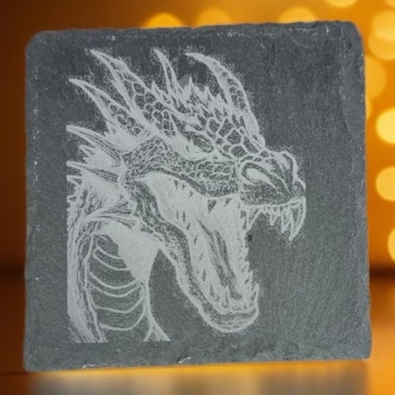 Untersetzer, Schieferuntersetzer - Motiv Drache