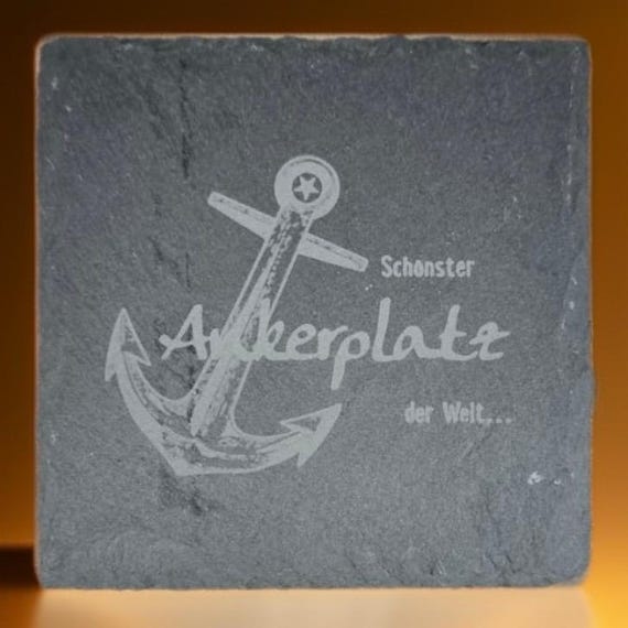 Untersetzer, Schieferuntersetzer - Motiv Ankerplatz