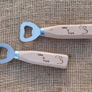 Bottle opener, cap lifter with personalized laser engraving