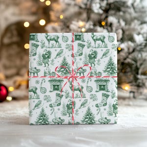 Wrapping Paper Roll Luxury Christmas Gift Wrap Christmas Toile Present Wrap Green Christmas Paper Chinoiserie