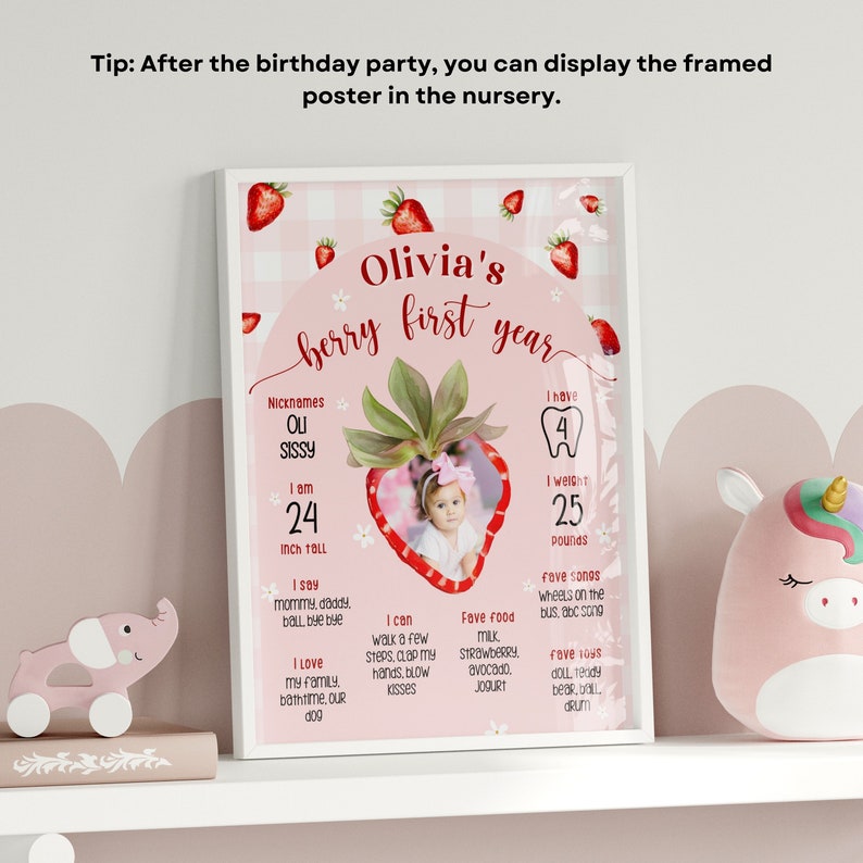 Party Sign Baby First Birthday Milestone Poster 1st Birthday Sign