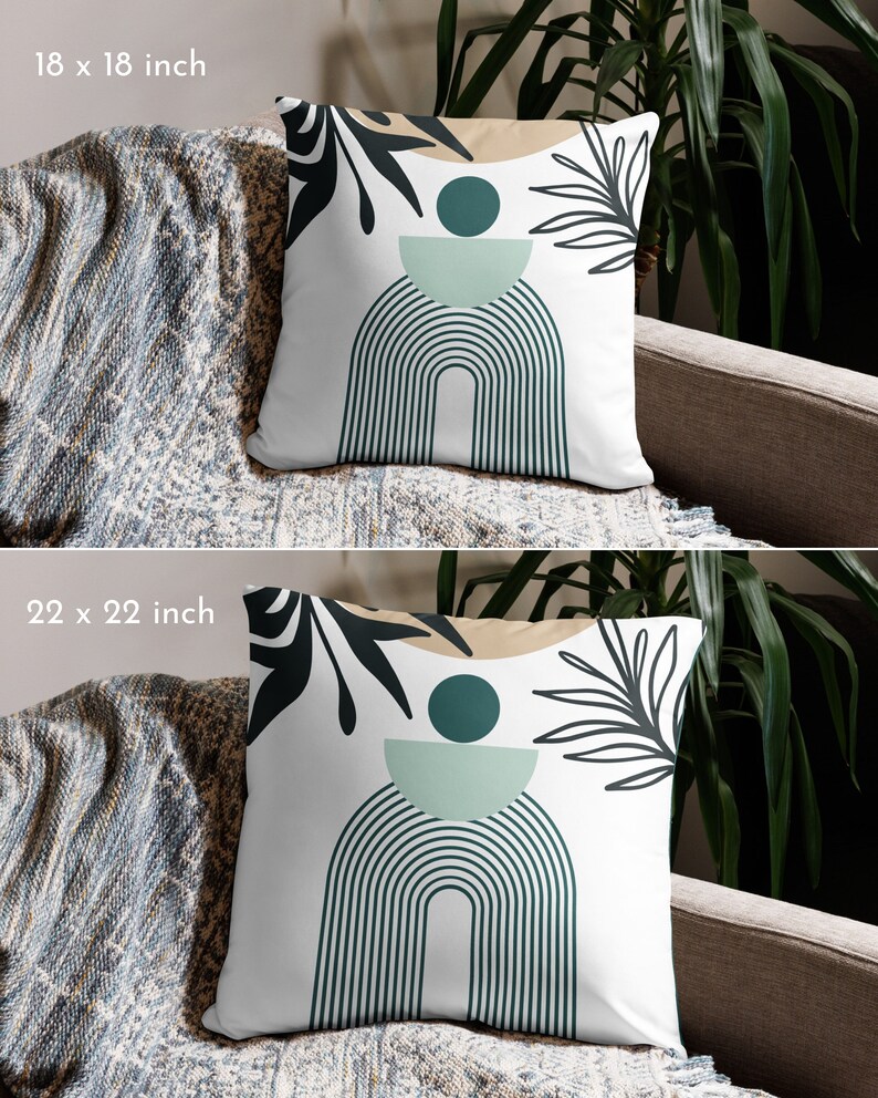 Dark Green Leaf Pillow Boho Green Throw Pillow Nature Inspired Home