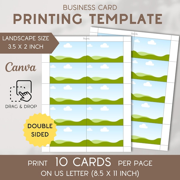 Printing Business Cards Template Etsy